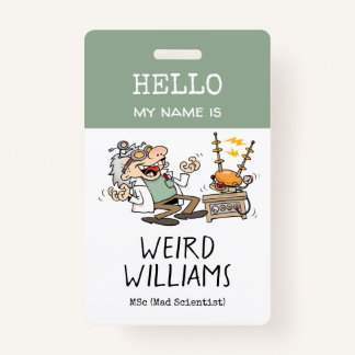 Funny Mad Scientists Hallo Mein Name ist Namensmar Ausweis