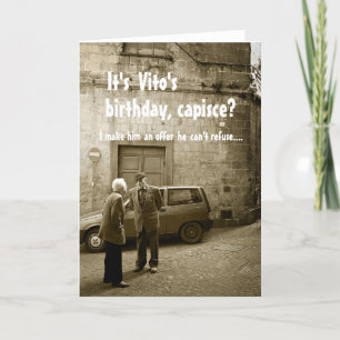 Funny mafia anniversaire personnalisable carte de 