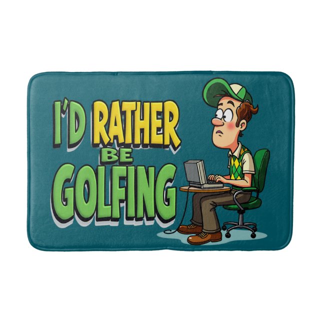 Funny mag lieber für ihn Golf spielen Badematte (Vorderseite)