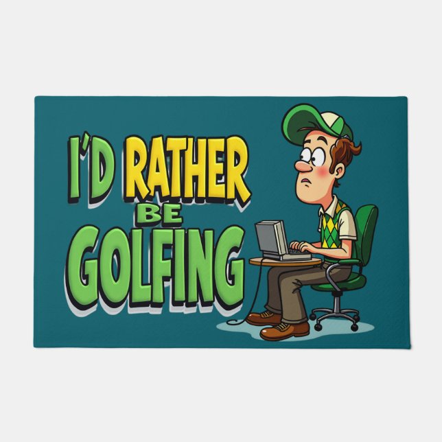 Funny mag lieber für ihn Golf spielen Fußmatte (Vorderseite)
