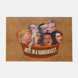 Funny MAGA Republikaner hellen in einem Handkorb Fußmatte