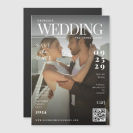 Funny Magazine Cover Dark Foto Einzigartige Hochze Magneteinladung