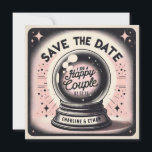 Funny Magic Ball Pink Save the Date schwarz<br><div class="desc">Hand Drawn Funky Handwriting Save the Date</div>