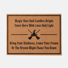 Funny Magic Zauber Rustikale Minimalistische Hexe  Fußmatte
