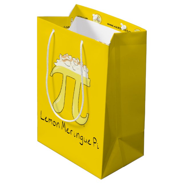 Funny Mah Spaß Lemon Pi Symbol Mittlere Geschenktüte (Rückseite Schrägansicht)
