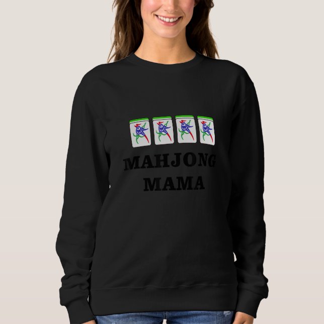 Funny Mahjong Mama 1 Sweatshirt (Vorderseite)