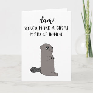 Funny Maid Of Honor Propoal Card Karte
