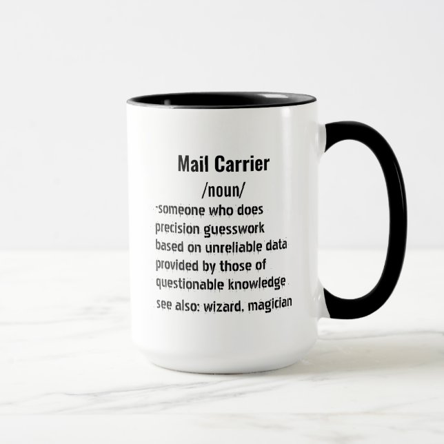 Funny Mail Carrier Definition Geschenke für Männer Tasse (Rechts)