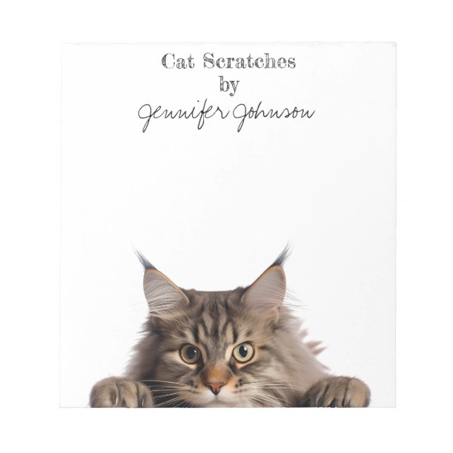 Funny Maine Coon Cat Notepad Notizblock (Vorderseite)