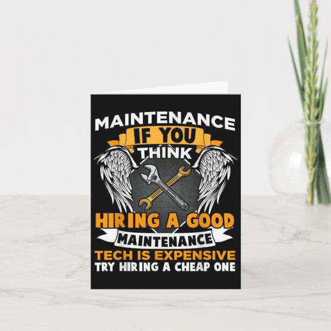 Funny Maintenance Tech Graphic Mechanic Vater Tech Karte (Vorderseite)