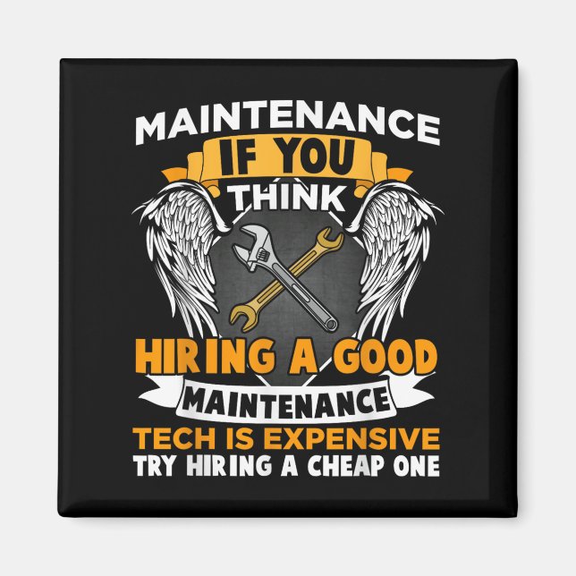 Funny Maintenance Tech Graphic Mechanic Vater Tech Magnet (Vorne)