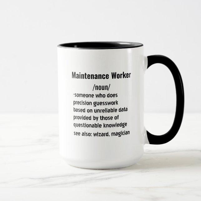 Funny Maintenance Worker Definition-Geschenke Tasse (Rechts)