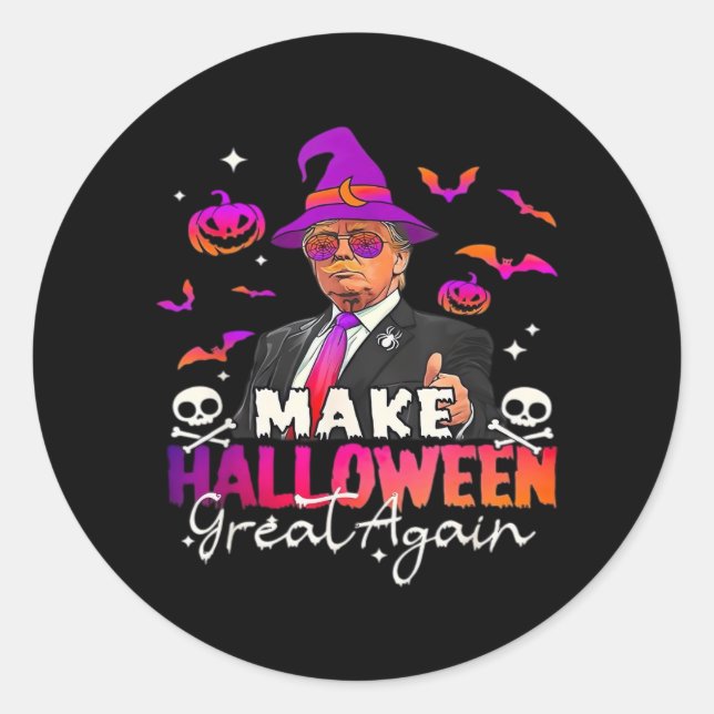 Funny Make Halloween wieder groß Runder Aufkleber (Vorderseite)