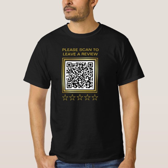 Funny Make your own QR Code Verlass a Review T-Shirt (Vorderseite)