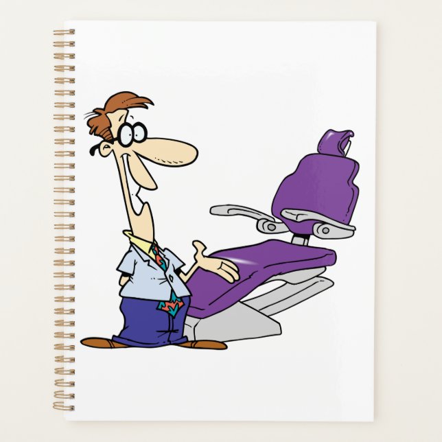 Funny Male Dentist and Purple Dental Chair (Devant)