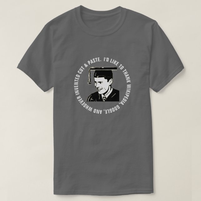 Funny Male Graduate Dankbarkeit T-Shirt (Design vorne)