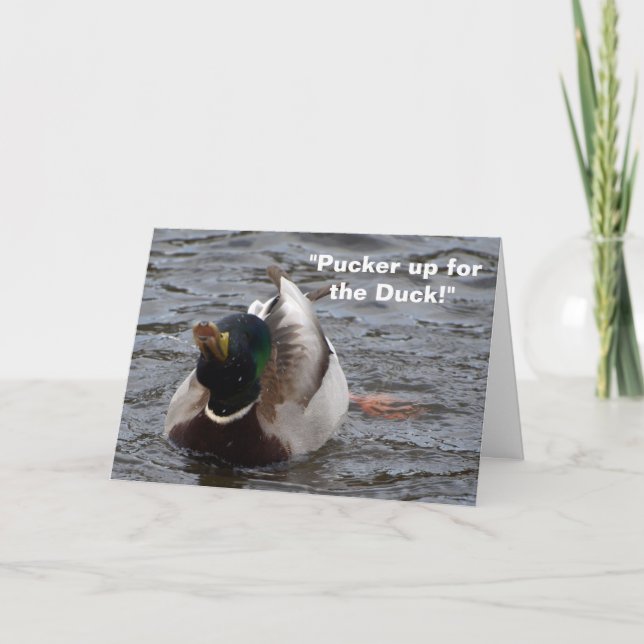 Funny Mallard Duck Birthday Card Karte (Vorderseite)