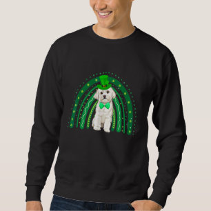 Funny Maltese Dog Green Rainbow Happy St Patricks Sweatshirt
