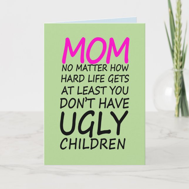 Funny Mama bekommt gut Karte und für Krebs (Vorderseite)