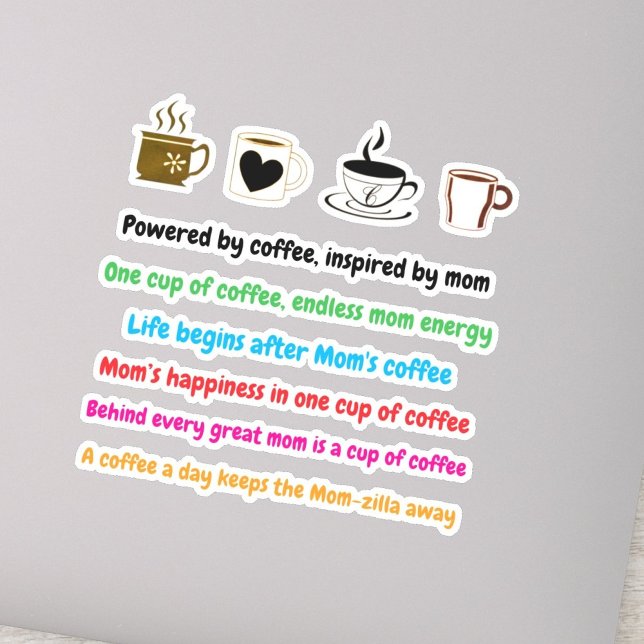 Funny Mama Coffee Quotes | Vinyl Stickers Aufkleber (mom coffee lover)