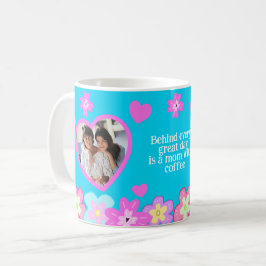 Funny Mama Hand Zeichnend farbenfrohe Cartoon Blum Kaffeetasse