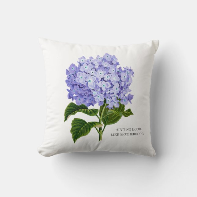 Funny Mama Hydrangea Botanical Floral Kissen (Vorderseite)