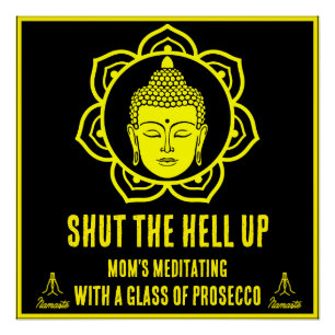 Funny Mama Meditation Anzeichen Poster