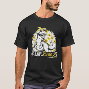 Funny Mamaw Saurus Sonnenblume T Shirt Dinosaur Gr