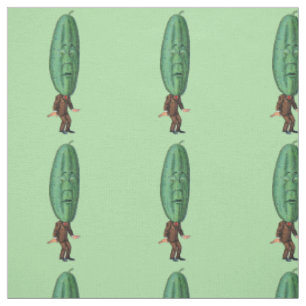 Funny Man Big Green Pickle Kopf Brown Anzug Green Stoff