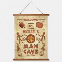 Funny Man Cave with Beer Sports TV | Custom Name