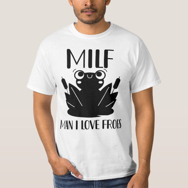 Funny Man I Liebe Frogs Männer Niedlich T-Shirt (Vorderseite)