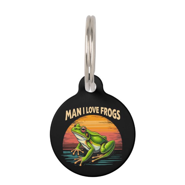 Funny Man I Liebe Frogs Retro Frosch Liebhaber Nie Haustiermarke (Vorderseite)