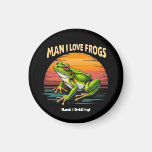 Funny Man I Liebe Frogs Retro Frosch Liebhaber Nie Magnet