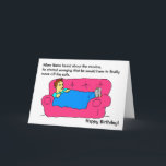 Funny Man Lockdown Vaccine Birthday Karte<br><div class="desc">Der lustige Cartoon eines besorgten Mannes,  der die Lieben abhält. Die Beschriftung lautet: "Wenn NAME von dem Impfstoff gehört hat,  begann er sich Sorgen zu machen,  dass er das Sofa endlich verlassen haben müsste". Danke,  dass du meine Cartoon gesehen hast!</div>