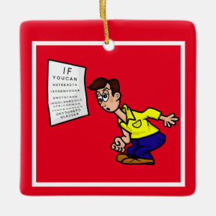 Funny Man versucht, Seekartenzieren zu lesen Keramikornament