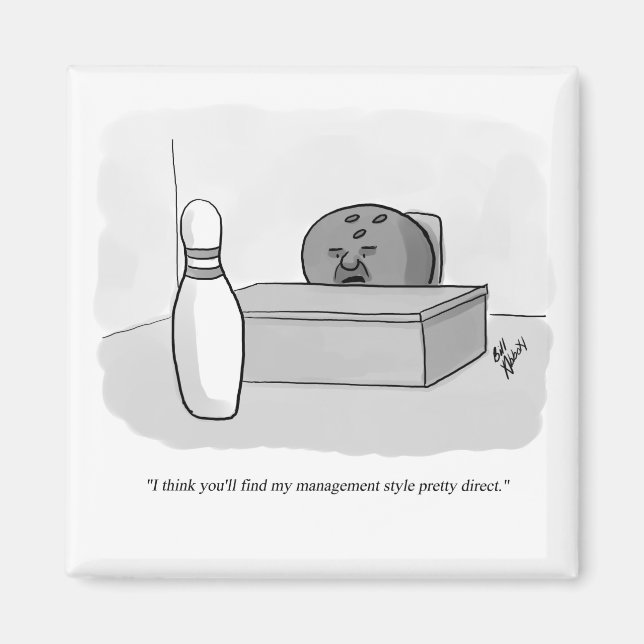 Funny Management und Leadership Cartoon Spaß Magnet (Vorne)