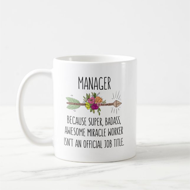 Funny Manager New Future Boss Geschenk Idee Kaffeetasse (Links)