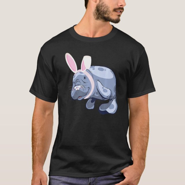 Funny Manatee Osterhase T-Shirt (Vorderseite)