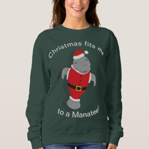 Funny Manatee Santa Christmas Sweatshirt
