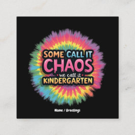 Funny "Manche nennen es Chaos, wir nennen es Kinde Quadratische Visitenkarte