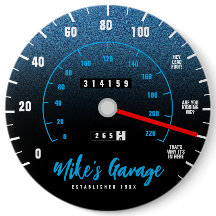 Funny Manly Car Odometer Speedometer Blauer Glitze