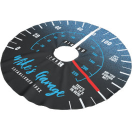 Funny Manly Car Odometer Speedometer Blauer Glitze Polyester Weihnachtsbaumdecke