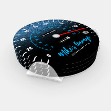 Funny Manly Car Odometer Speedometer Blauer Glitze