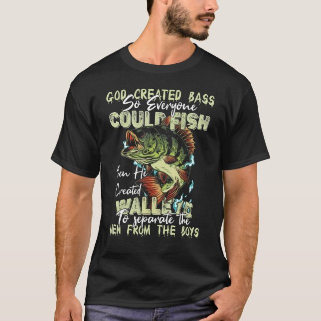 Funny Mansbass und Walleye Fischen T-Shirt (Vorderseite)