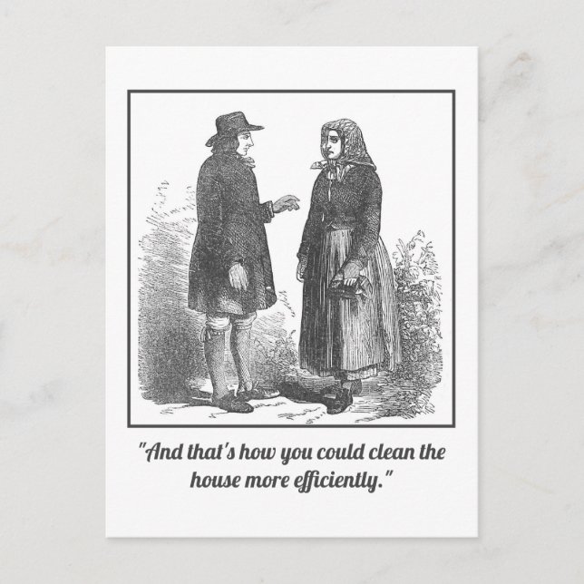 Funny Mansplaining Reinigung Postkarte (Vorderseite)