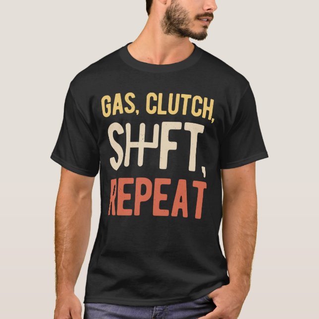 Funny Manual Car Transmission T-Shirt (Vorderseite)