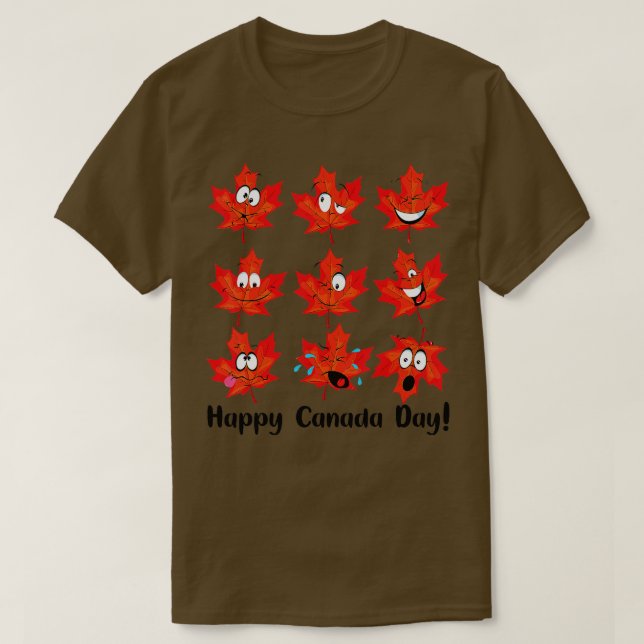 Funny Maple Leaf Kanadische Flagge Happy Kanada Ta T-Shirt (Design vorne)