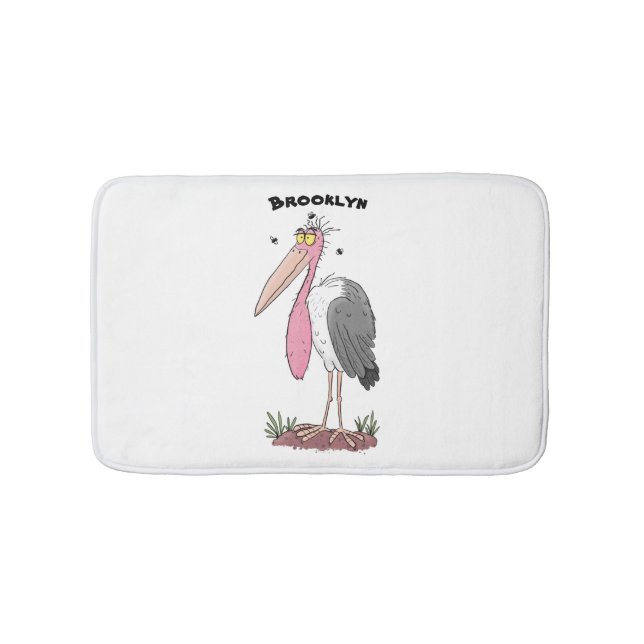 Funny marabou Storch Cartoon Badematte (Vorderseite)