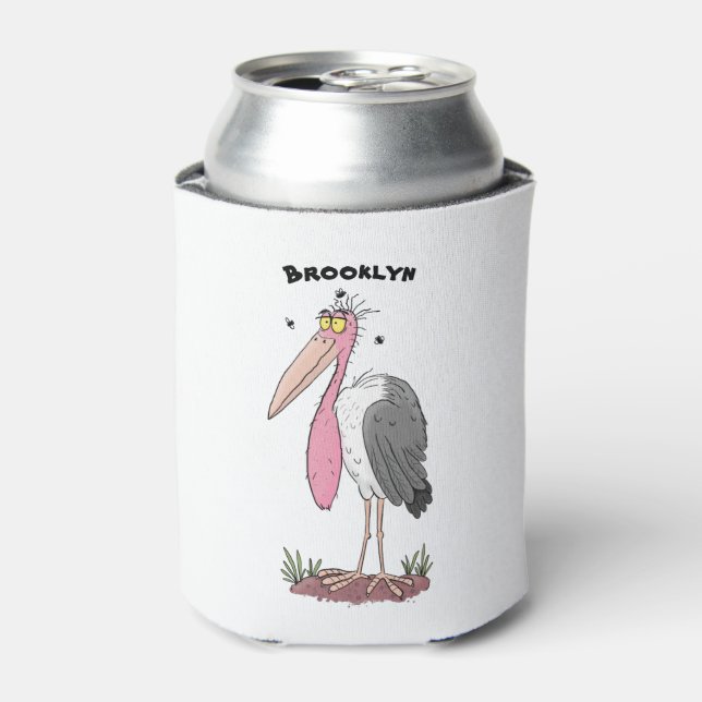 Funny marabou Storch Cartoon Dosenkühler (Kanne Vorderseite)