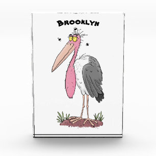 Funny marabou Storch Cartoon Fotoblock